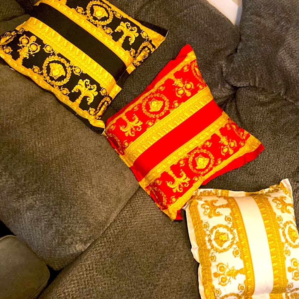 Custom made Versace couch pillows